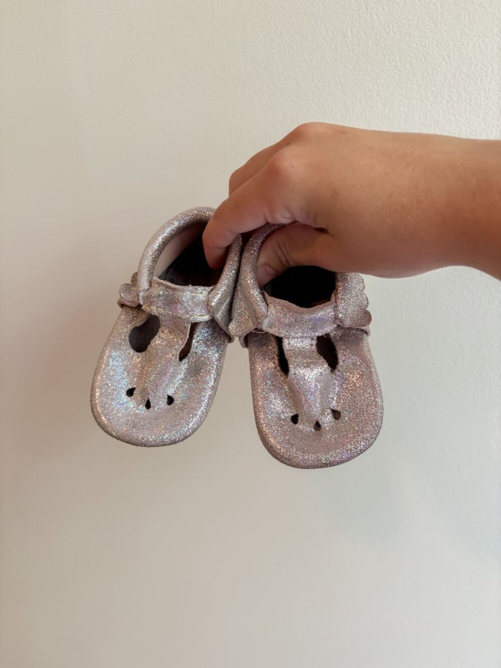 Freshly Picked glitter Baby Moccasins Size 4